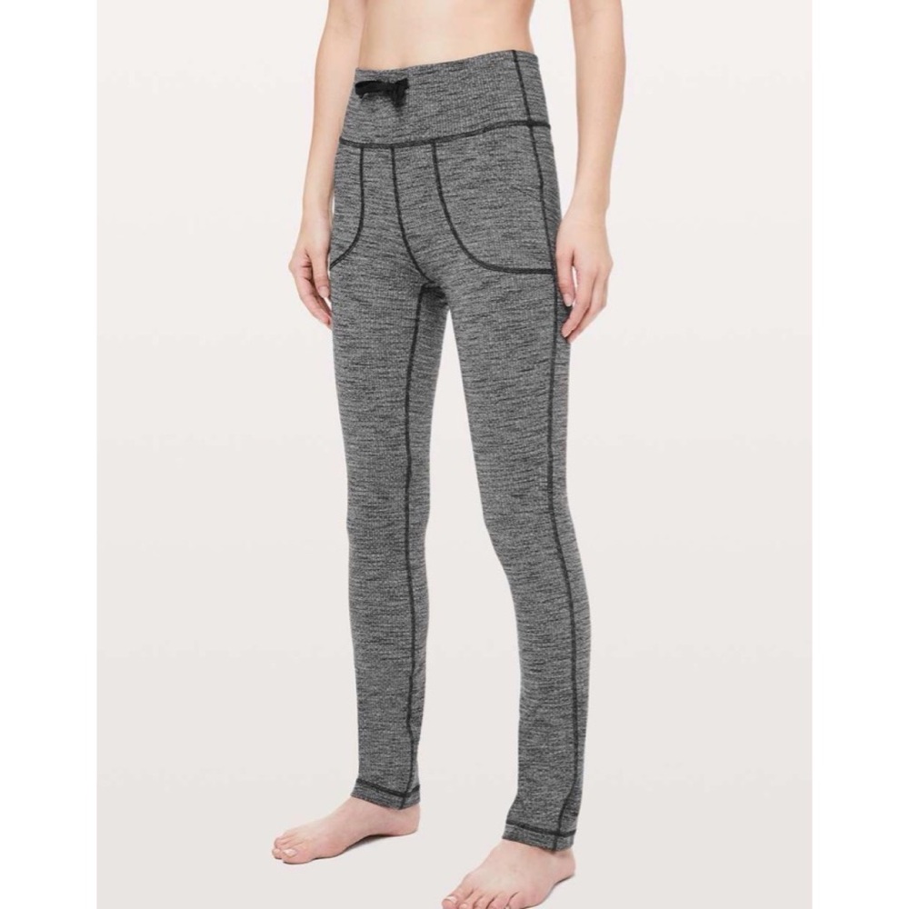 Lululemon Skinny Will Pant Luon Variegated Knit Black Heathered Black 2